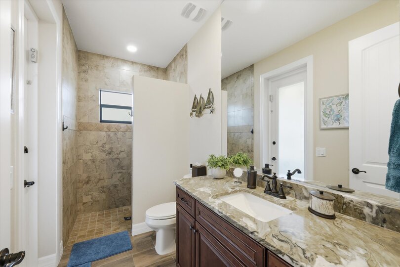Guest bathroom with walk-in shower
