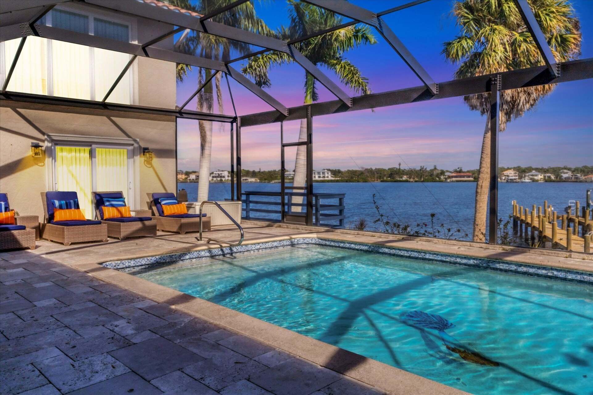 Sparkling pool overlooking Lemon Bay