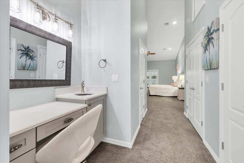 Extra vanity area with sink
