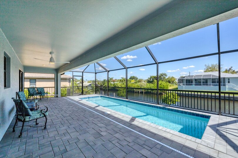 Sparkling pool overlooking the canal. Pool size 27' x 8' x 5.5'