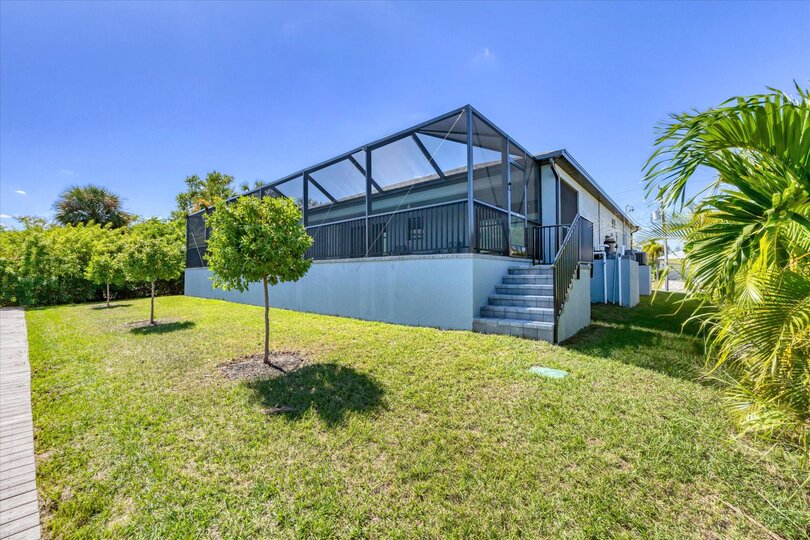 Backyard leading to dock